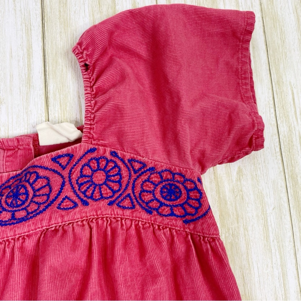 Mini Boden Pink Corduroy Embroidered A-line Dresd - Picture 3 of 6